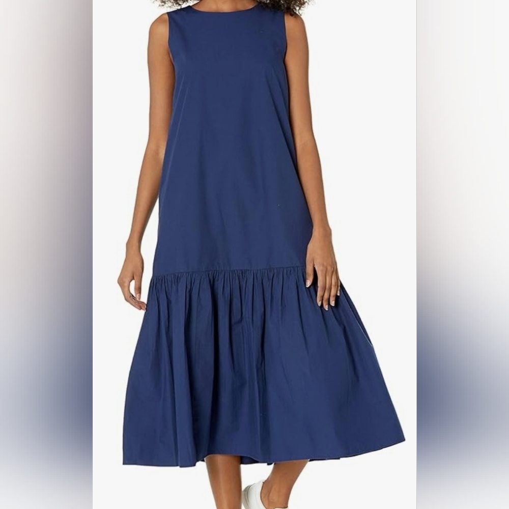 Nwt Navy Blue Women's Dress With Pockets And Slip - Picture 3 of 4